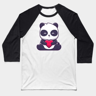 Cute panda sitting and holding love Baseball T-Shirt